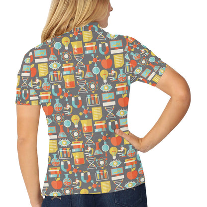 Science Print Design LKS302 Women's Polo Shirt