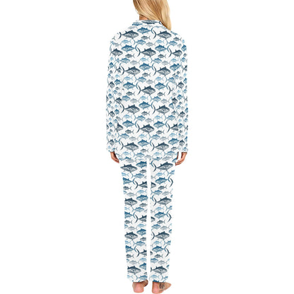 Tuna Fish Print Design LKS303 Women's Long Pajama Set