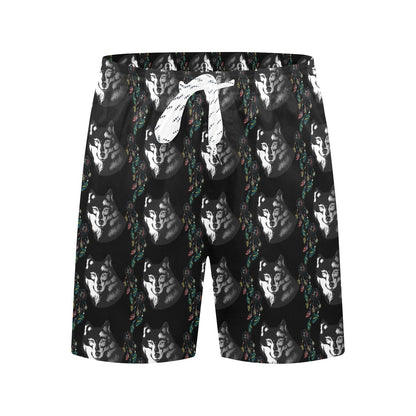 Wolf Black Dream Catcher Design Print Men's Swim Trunks Beach Shorts