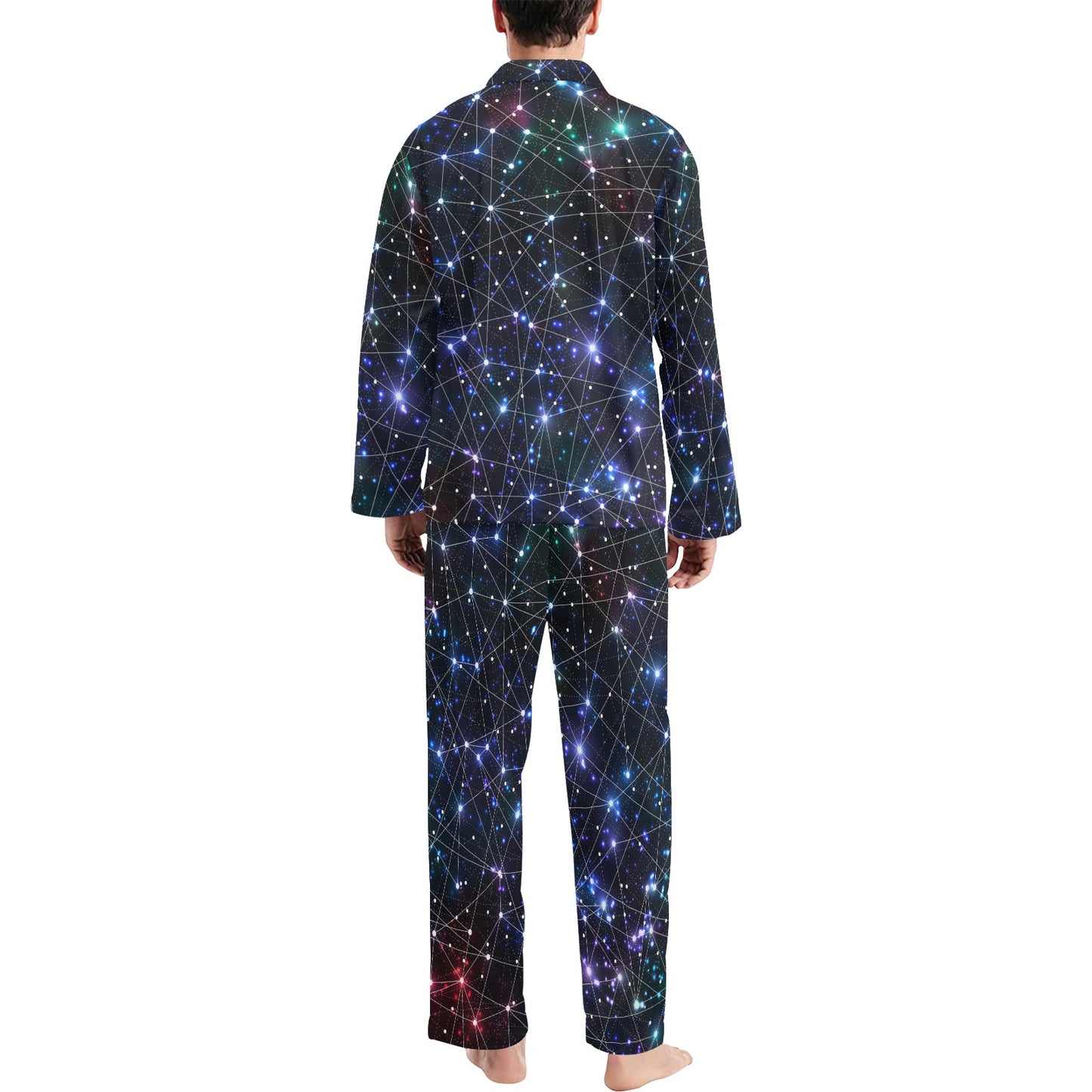 Cosmic Pattern Print Design 01 Men's Long Pajama Set