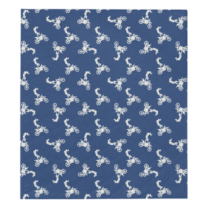 Motocross Pattern Print Design 01 Premium Quilt