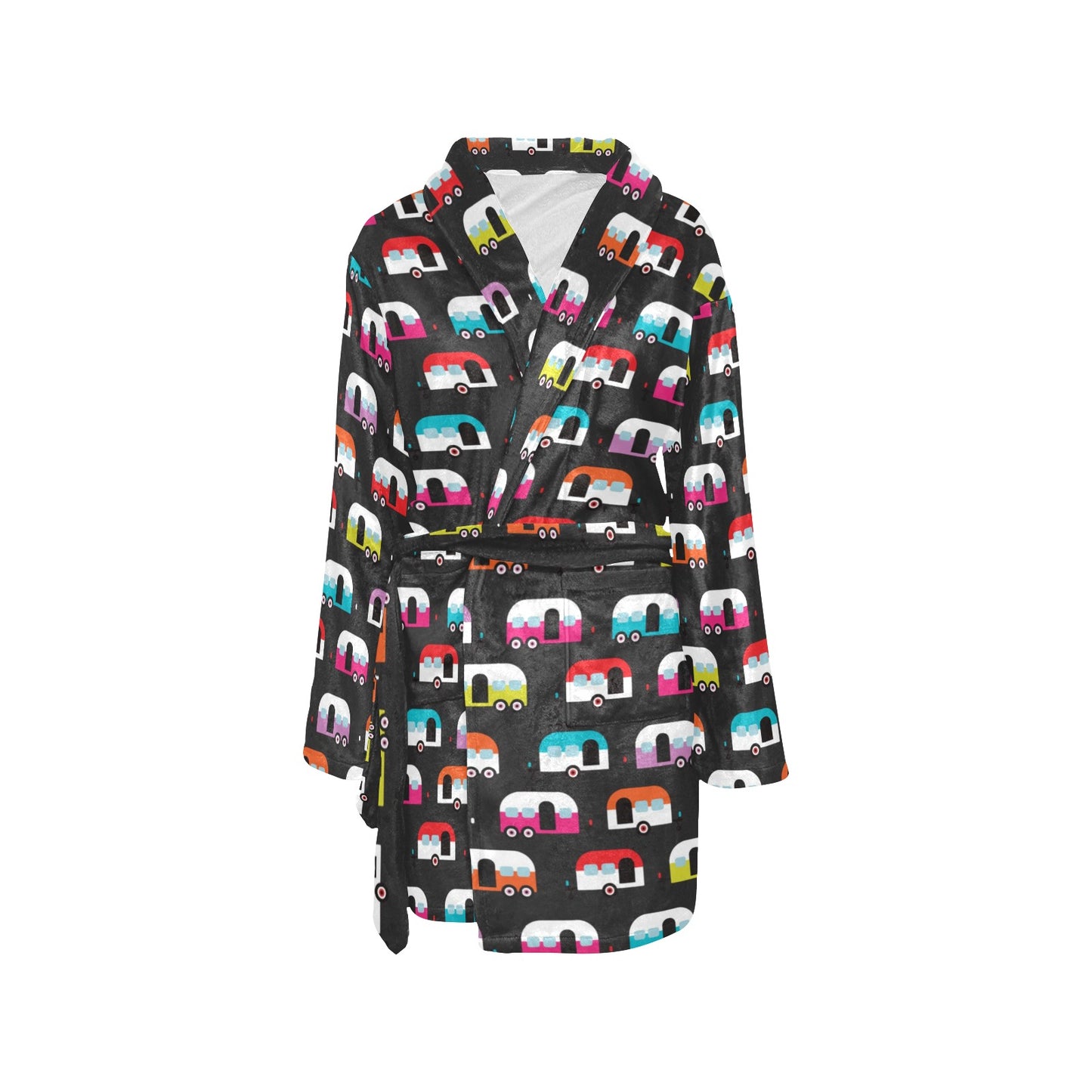 Camper Caravan Pattern Women's Fleece Robe