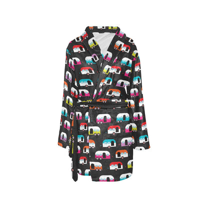 Camper Caravan Pattern Women's Fleece Robe