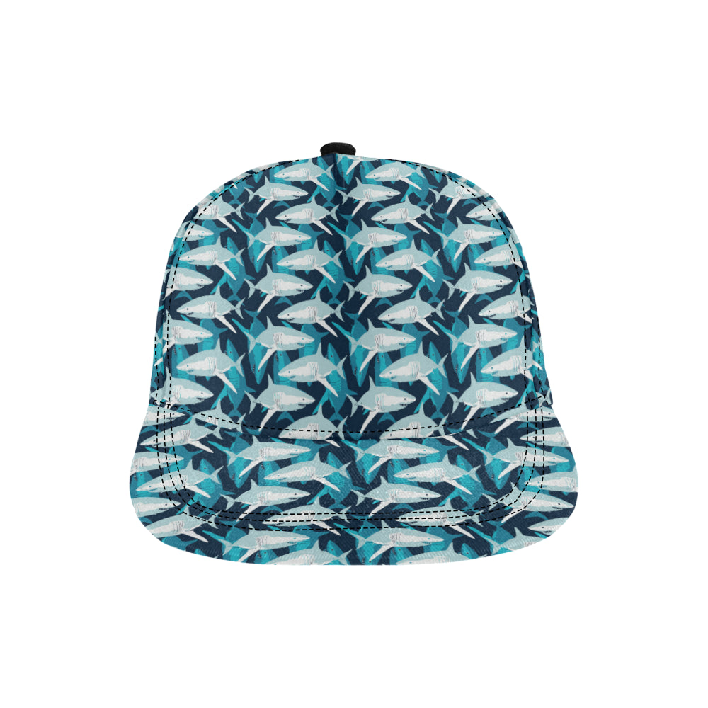 Shark Design Print Snapback Cap