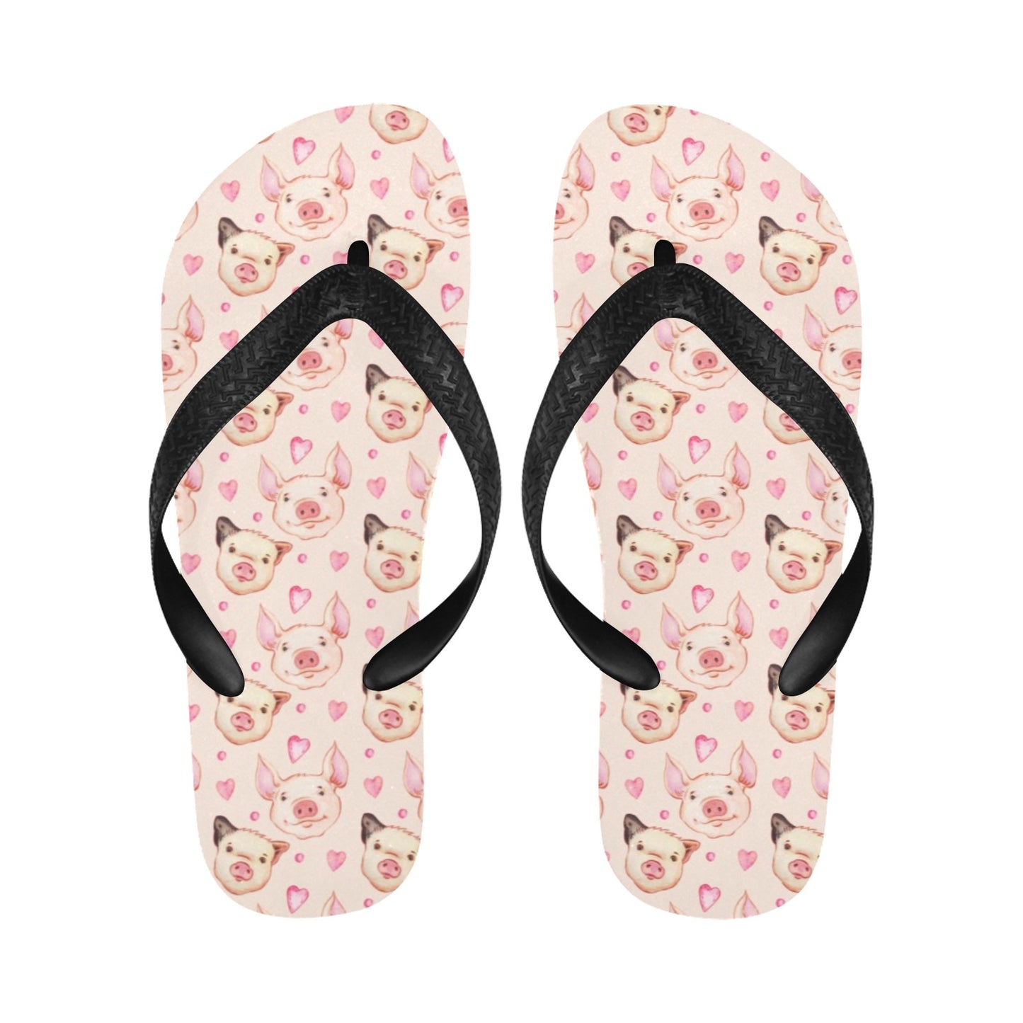 Pig Print Design LKS406 Flip Flops