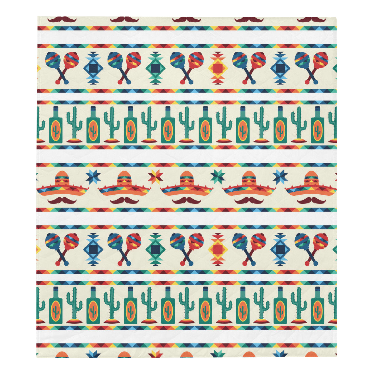 Maracas Mexican Pattern Print Design 01 Premium Quilt