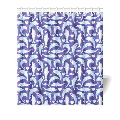 Dolphin Smile Print Pattern Shower Curtain