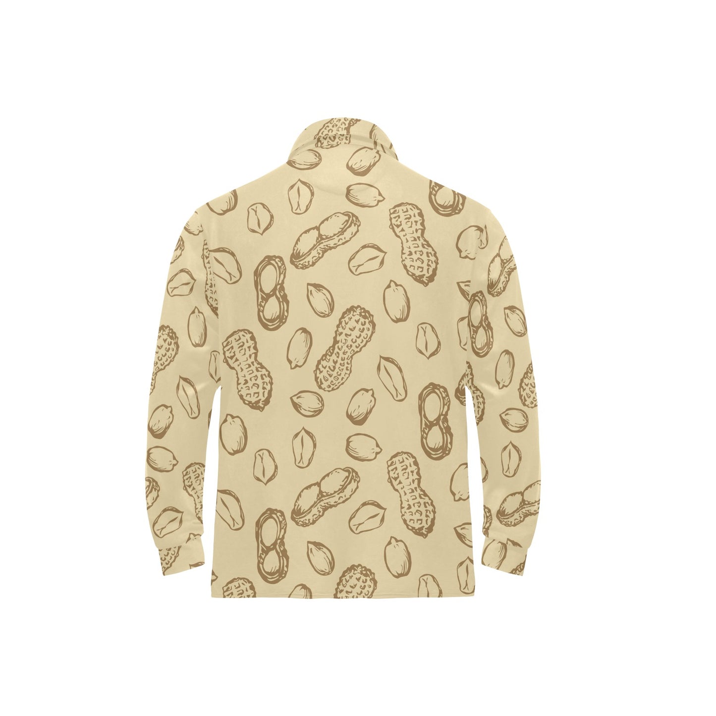 Peanut Pattern Print Design A02 Long Sleeve Polo Shirt For Men's