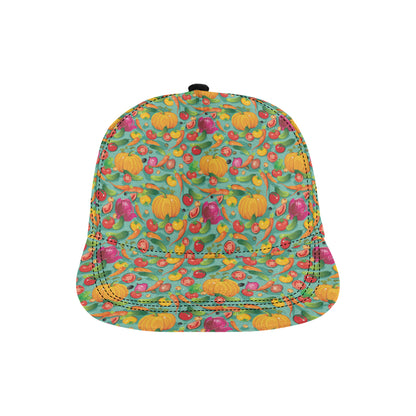 Vegan Colorful Themed Design Print Snapback Cap
