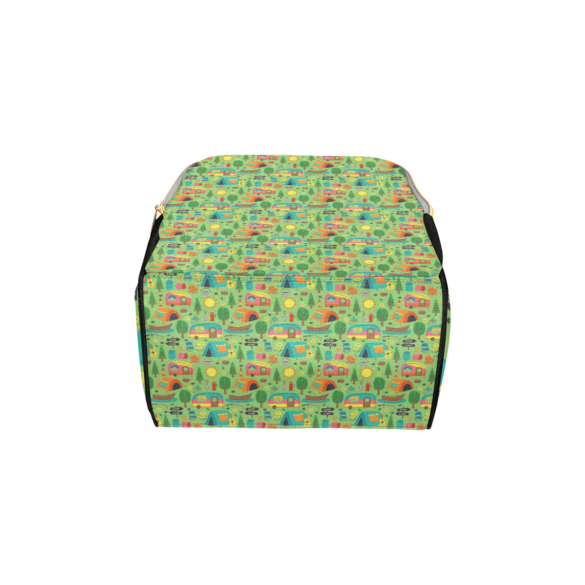 Camping Camper Pattern Print Design 04 Diaper Bag Backpack