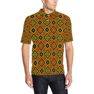 Rasta Reggae Color Pattern Men Polo Shirt