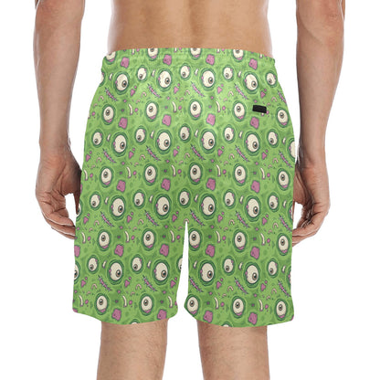 Zombie Eyes Design Pattern Print Men's Swim Trunks Beach Shorts