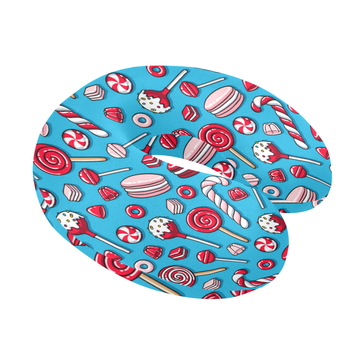 Candy Pattern Print Design 05 U-Shaped Travel Neck Pillow