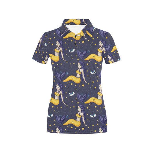 Pisces Pattern Print Design A04 Women's Polo Shirt