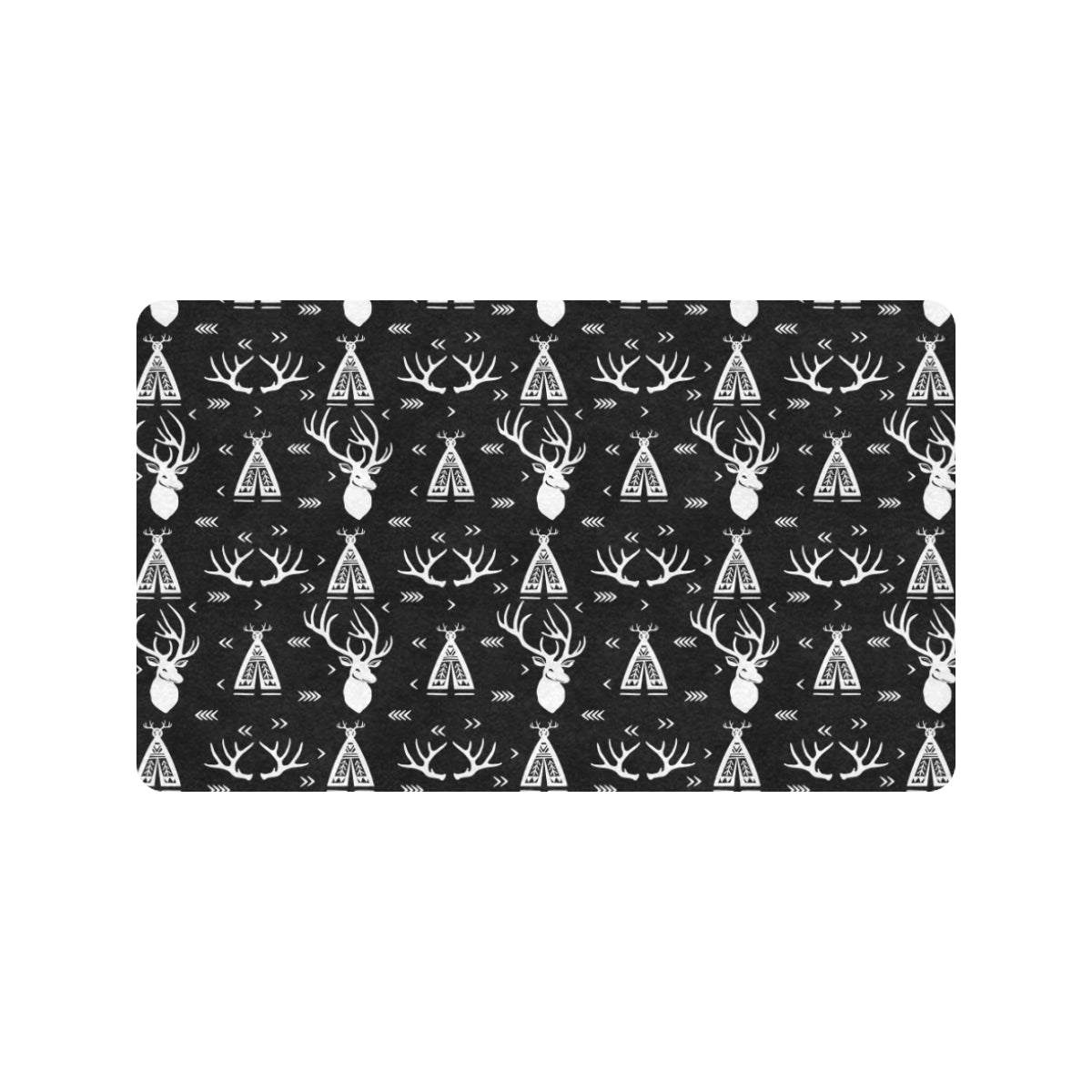 Deer Native Indian Print Pattern Rubber Doormat