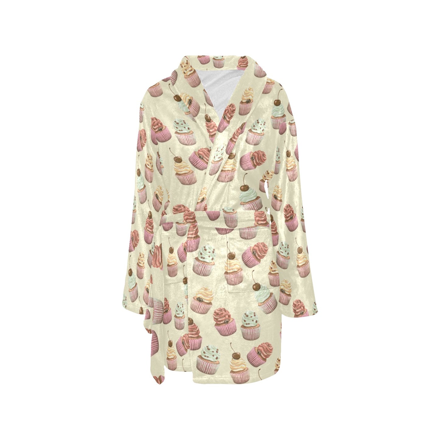 Cupcake Pattern Print Design 04 Women's Fleece Robe