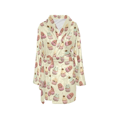 Cupcake Pattern Print Design 04 Women's Fleece Robe