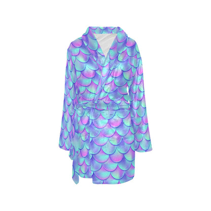 Mermaid Tail Design Print Pattern Women's Fleece Robe