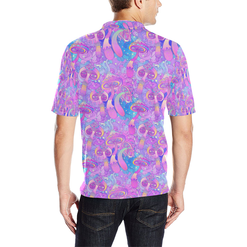 Psychedelic Trippy Mushroom Print Men Polo Shirt