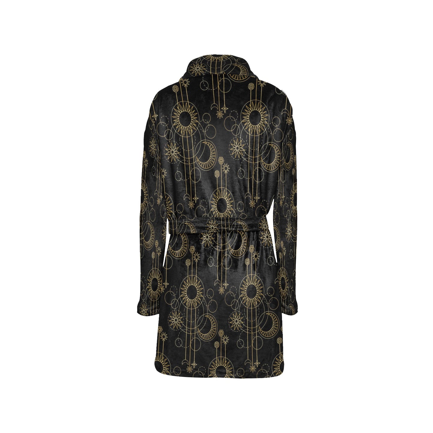 Moon Boho Style Pattern Print Design 01 Women's Fleece Robe