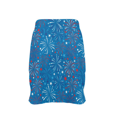 Firework Celebration Print Design LKS304 17" Golf & Pickleball Skort with Pockets