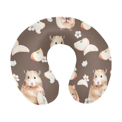 Hamster Pattern Print Design 03 U-Shaped Travel Neck Pillow