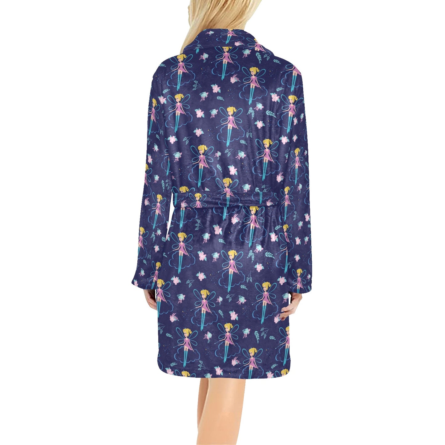 Fairy Cartoon Style Print Pattern Women's Fleece Robe