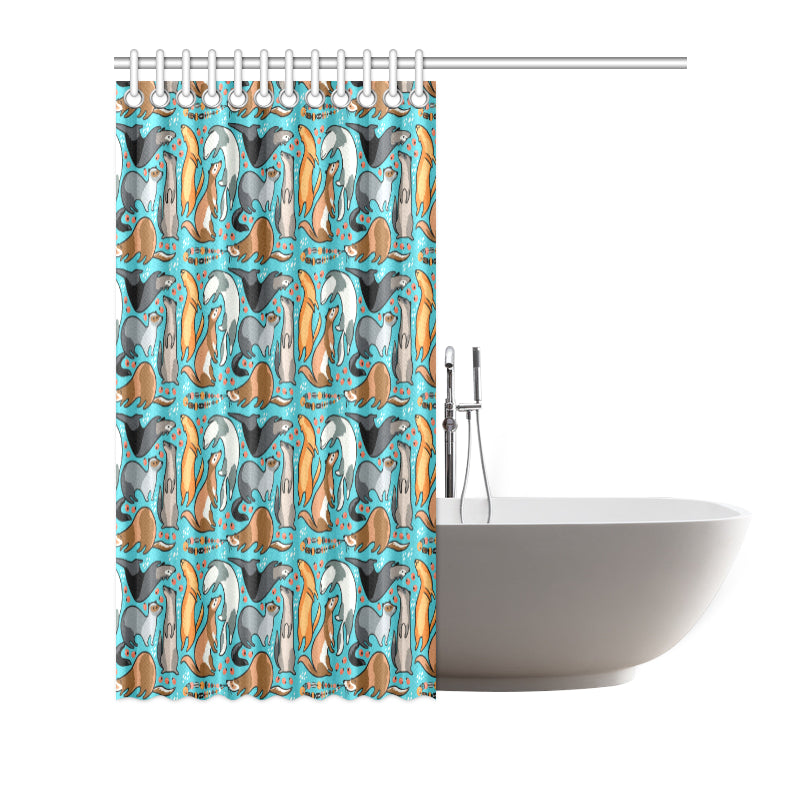Ferret Pattern Print Design 03 Shower Curtain