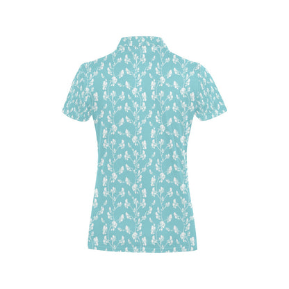 Sweet Pea Print Design LKS302 Women's Polo Shirt