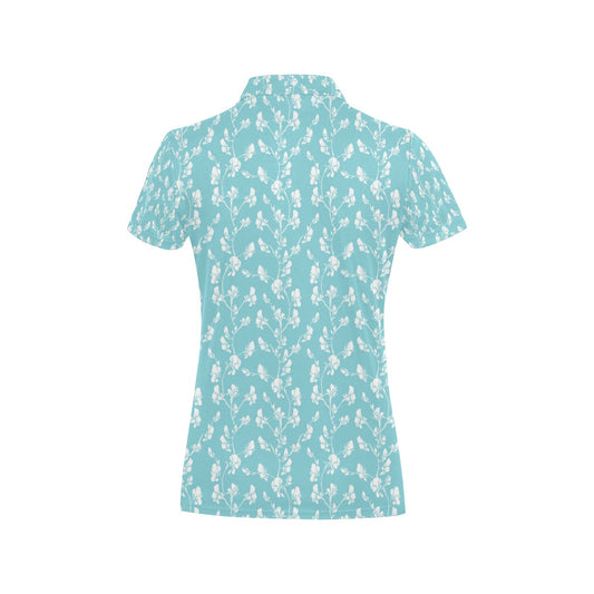 Sweet Pea Print Design LKS302 Women's Polo Shirt