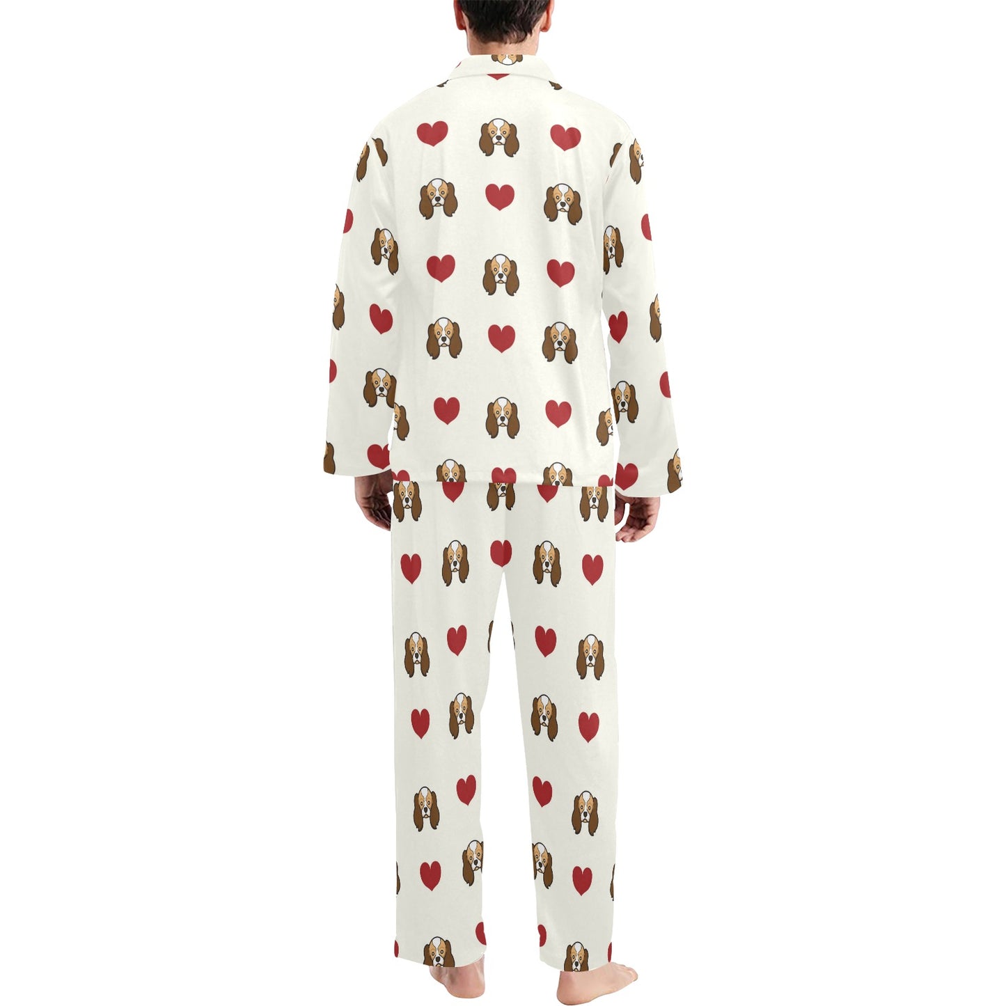 Cavalier King Charles Spaniels Pattern Print Design 01 Men's Long Pajama Set