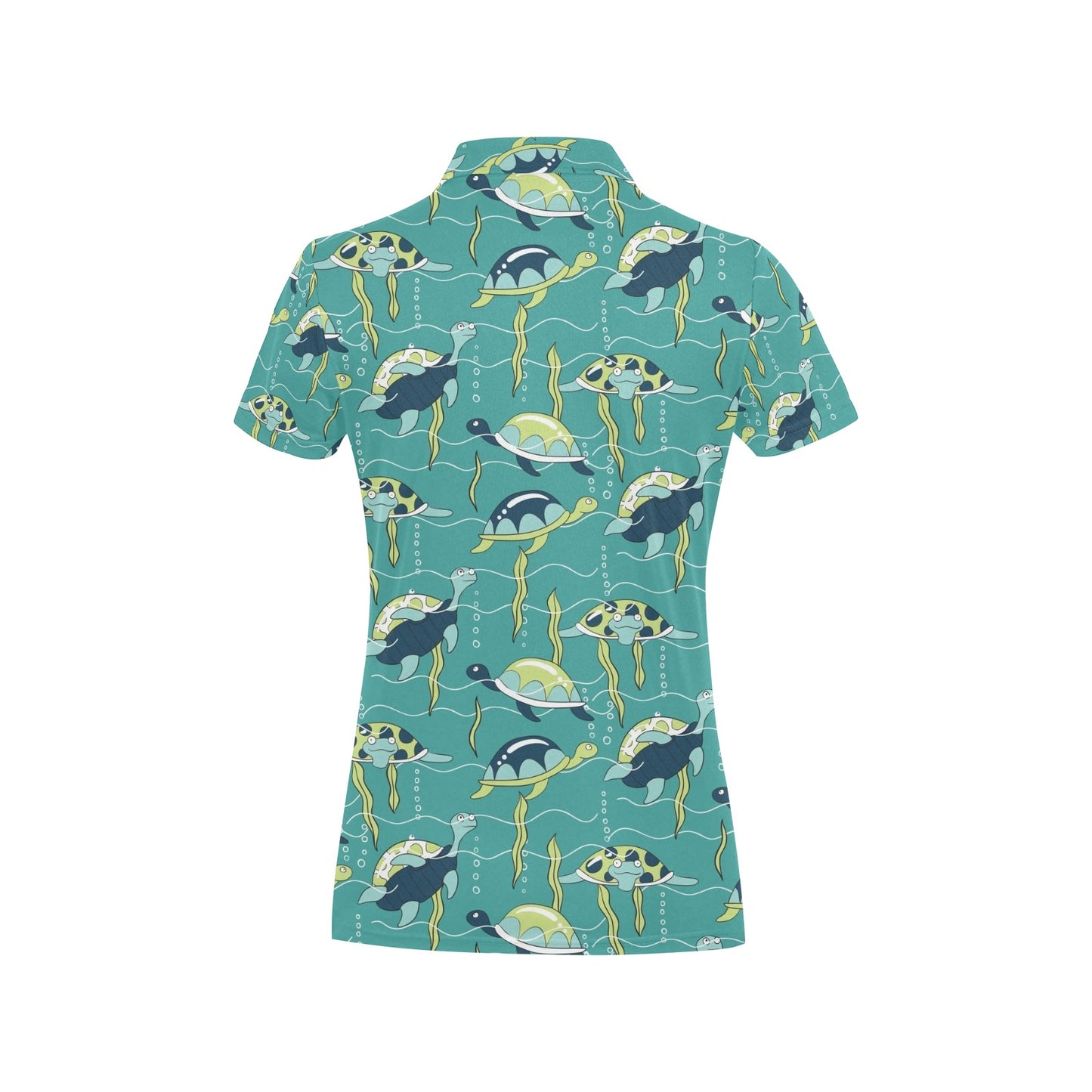 Sea Turtle Pattern Print Design T08 Women's Polo Shirt
