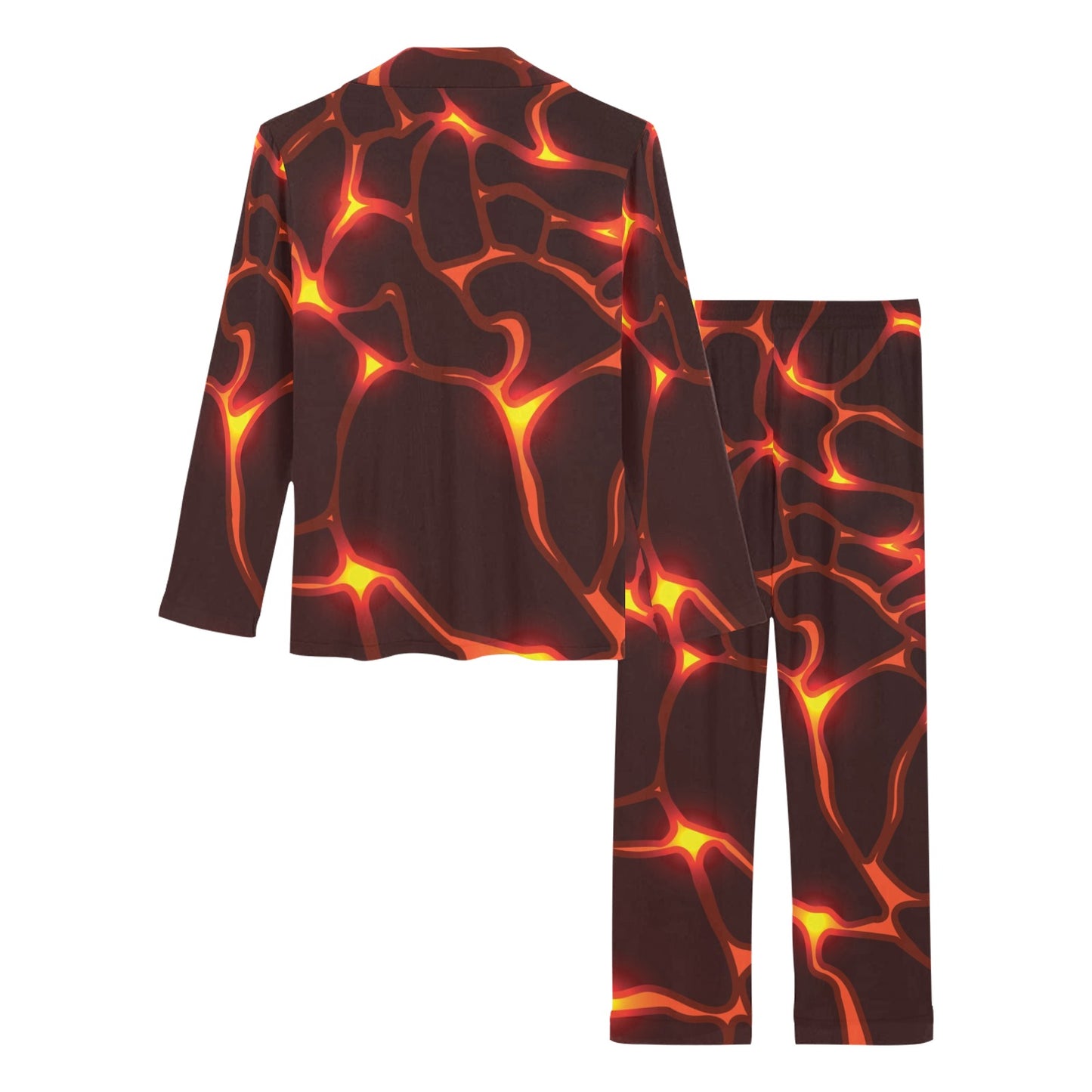 Lava Pattern Print Design 02 Women's Long Pajama Set
