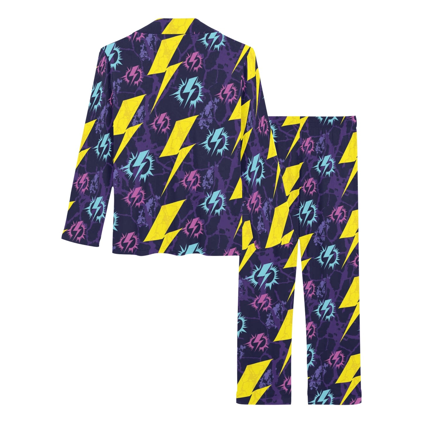 Lightning Thunder Pattern Print Design 01 Women's Long Pajama Set