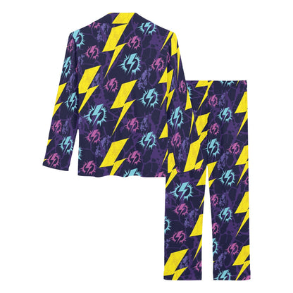 Lightning Thunder Pattern Print Design 01 Women's Long Pajama Set