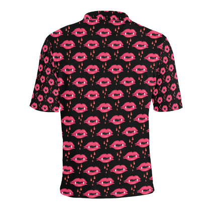 Vampire Lips Print Design LKS303 Men Polo Shirt