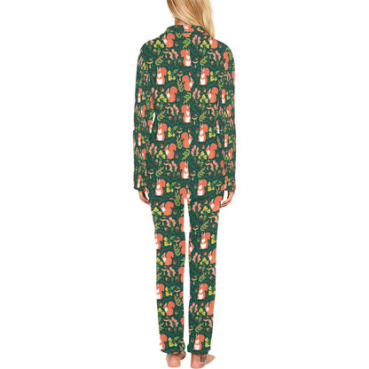 Squirrel Print Design LKS302 Women's Long Pajama Set