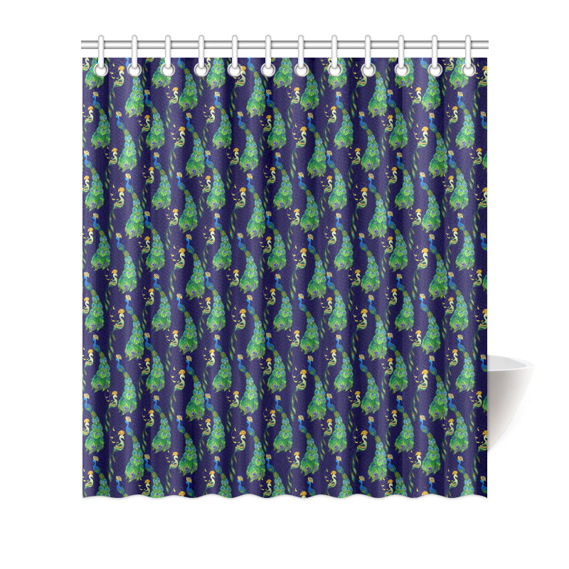 Peacock Art Design Print Shower Curtain
