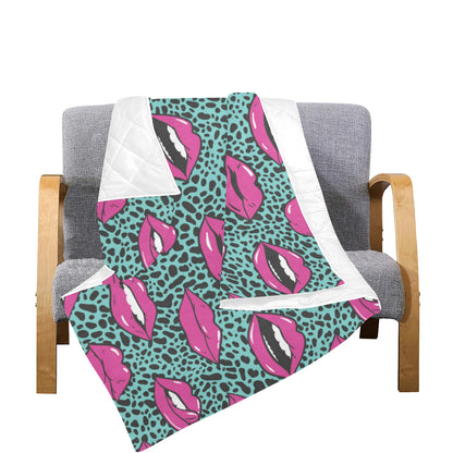 Lip Pattern Print Design 04 Premium Quilt