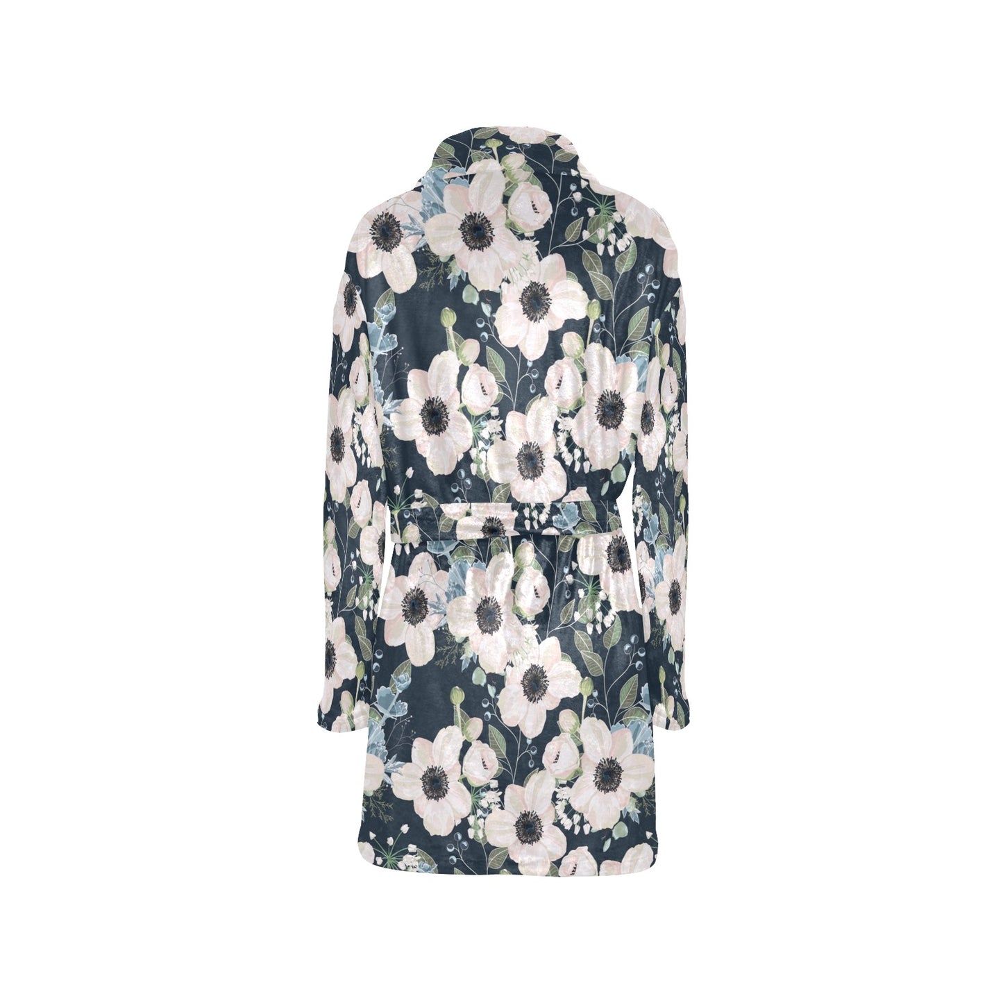 Anemone Pattern Print Design AM02 Women's Fleece Robe