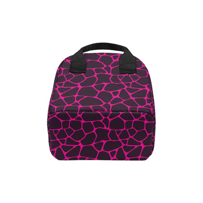 Giraffe Pink Background Texture Print Insulated Lunch Bag