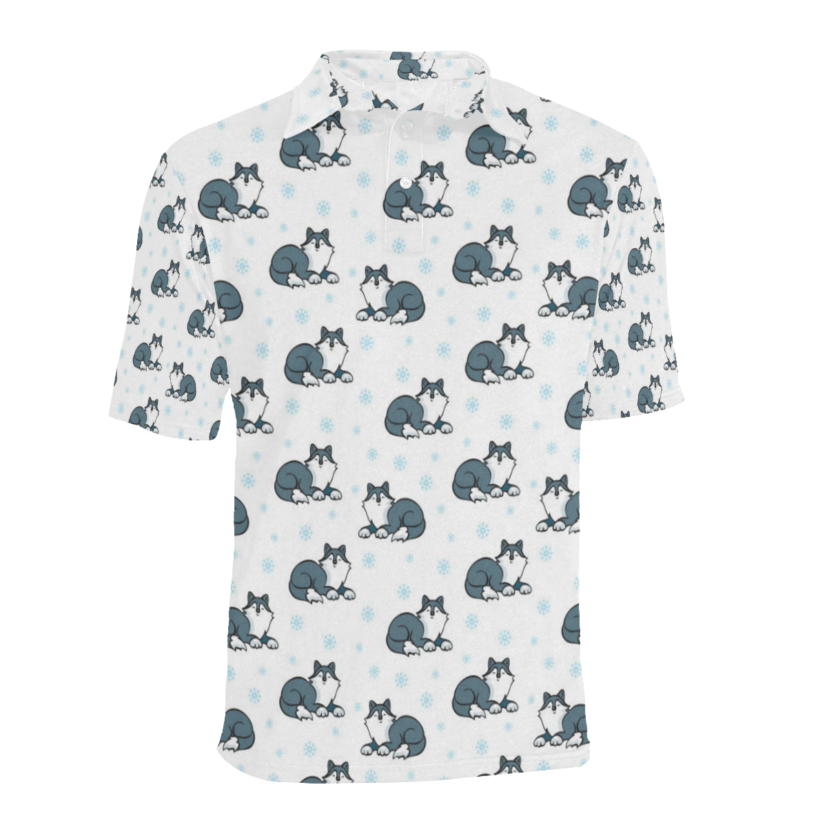 Alaskan Malamute Pattern Print Design 03 Men Polo Shirt