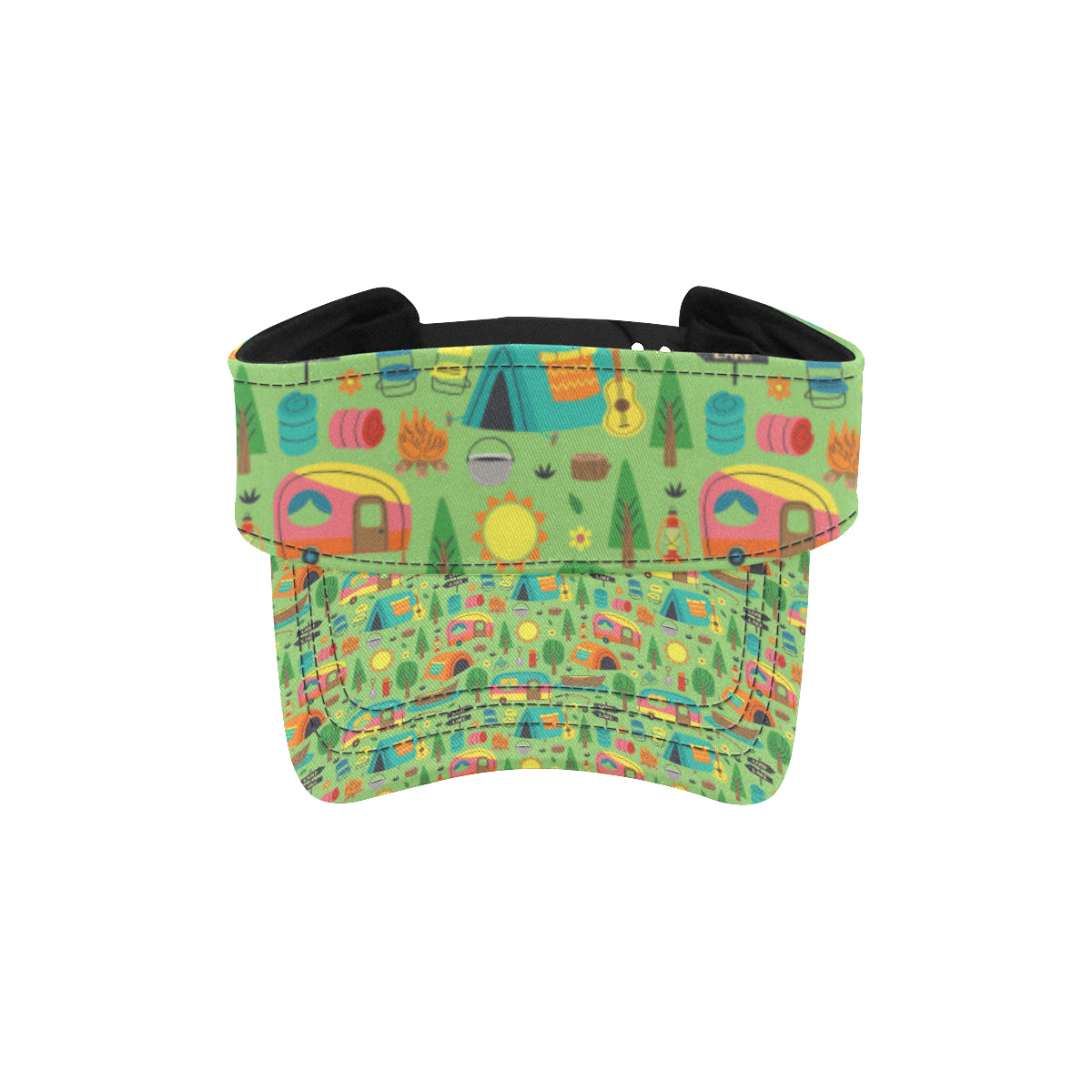 Camping Camper Pattern Print Design 04 Unisex Sun Visor