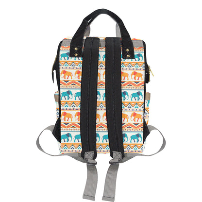 Elephant Aztec Ethnic Print Pattern Diaper Bag Backpack
