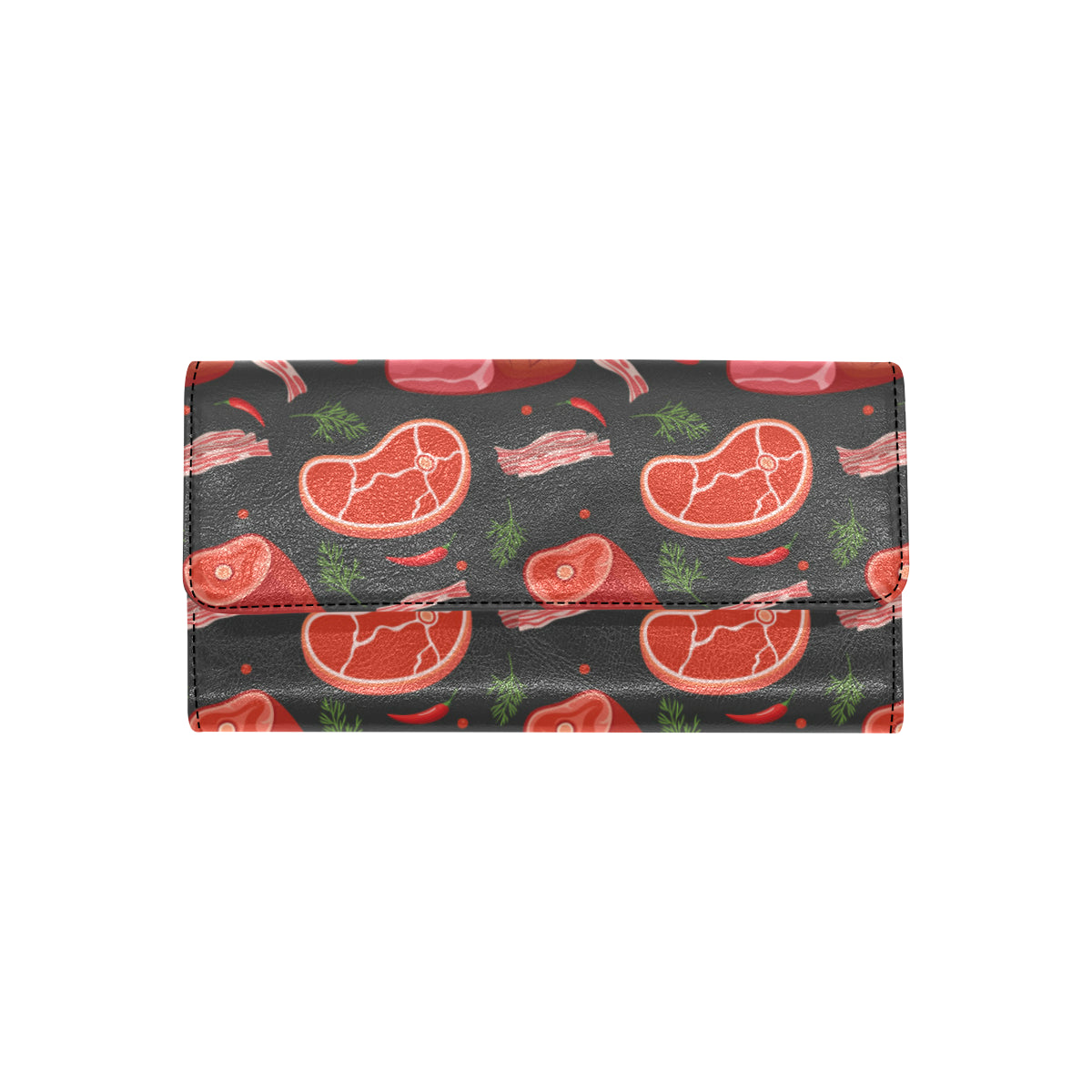 Meat Pattern Print Design 03 Women's Trifold Wallet