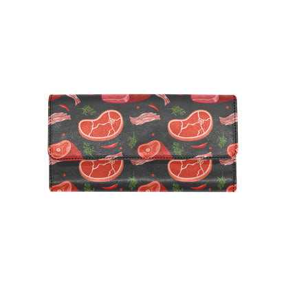 Meat Pattern Print Design 03 Women's Trifold Wallet