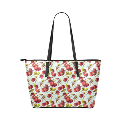 Cherry Hand Draw Leather Tote Bag