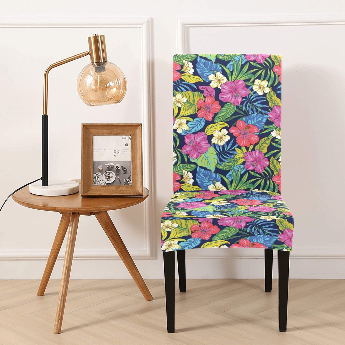 Hibiscus Print Design LKS3010 Dining Chair Slipcover
