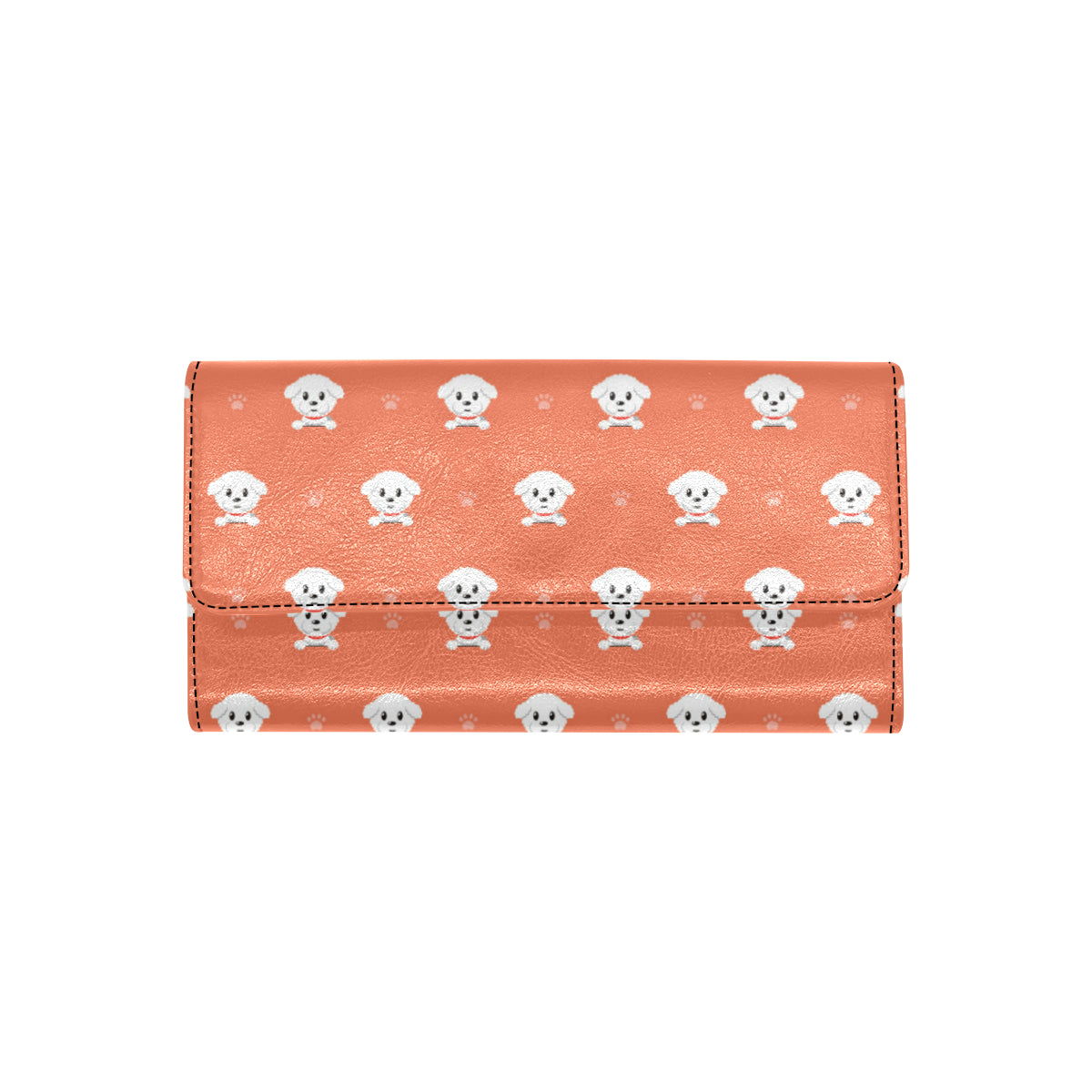 Bichons Frise Pattern Print Design 02 Women's Trifold Wallet