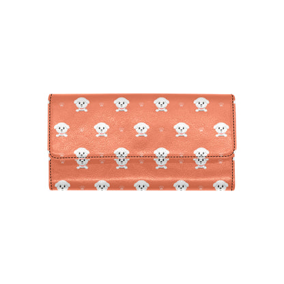Bichons Frise Pattern Print Design 02 Women's Trifold Wallet